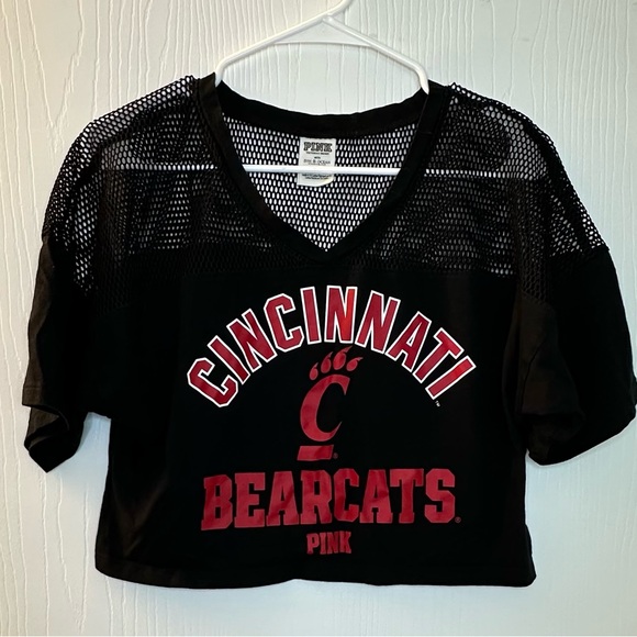 PINK Victoria's Secret Tops - PINK Victorias Secret short sleeve Cincinnati Bearcats logo crop top women’s‎ XS